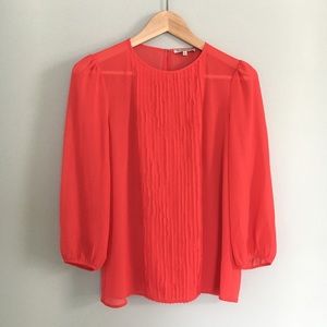 Madewell Broadway & Bloome Sheer Red Blouse, Small